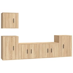 Set di Mobili Porta TV 5 pz Rovere Sonoma in Legno Multistrato