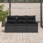 vidaXL Set divani da giardino 3 pezzi - Nero Rattan Polyrattan con cuscini vidaXL Set divani da giardino 3 pezzi - Nero Rattan Polyrattan con cuscini