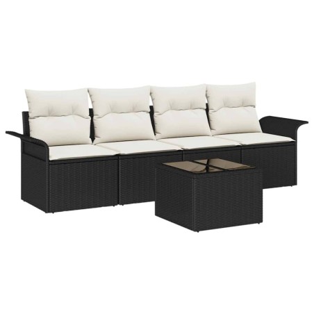 vidaXL Set Giardino 5 Pezzi con Cuscini - Rattan Sintetico Neri