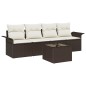 vidaXL Set di divani da giardino 5 pezzi con cuscini - Rattan sintetico marrone