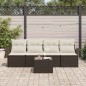 vidaXL Set di divani da giardino 5 pezzi con cuscini - Rattan sintetico marrone