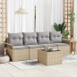 vidaXL Set da Giardino con Divano a 5 Pezzi e Cuscini - Rattan Sintetico Beige