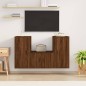 Set Mobili Porta TV 3 pz Rovere Marrone in Legno Multistrato Set Mobili Porta TV 3 pz Rovere Marrone in Legno Multistrato
