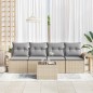 vidaXL Set da Giardino con Divano a 5 Pezzi e Cuscini - Rattan Sintetico Beige