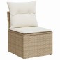 vidaXL Set di divani da giardino da 5 pezzi con cuscini - rattan poliestere beige. vidaXL Set di divani da giardino da 5 pezzi con cuscini - rattan poliestere beige.