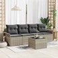 vidaXL Set di divani da giardino 5 pezzi con cuscini – Polirattan grigio chiaro vidaXL Set di divani da giardino 5 pezzi con cuscini – Polirattan grigio chiaro