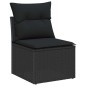 vidaXL Set da Giardino 5 Pezzi con Cuscini in Rattan Sintetico Nero vidaXL Set da Giardino 5 Pezzi con Cuscini in Rattan Sintetico Nero