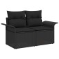 vidaXL Set da Giardino 5 Pezzi con Cuscini in Rattan Sintetico Nero vidaXL Set da Giardino 5 Pezzi con Cuscini in Rattan Sintetico Nero
