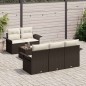 vidaXL Set Divano da Giardino in 6 Pezzi con Cuscini Marrone Polirattan vidaXL Set Divano da Giardino in 6 Pezzi con Cuscini Marrone Polirattan