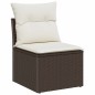 vidaXL Set Divano da Giardino in 6 Pezzi con Cuscini Marrone Polirattan vidaXL Set Divano da Giardino in 6 Pezzi con Cuscini Marrone Polirattan