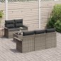 vidaXL Set di divani da giardino a 6 pezzi con cuscini in polirattan grigio