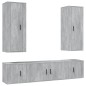 Set di Mobili Porta TV 5 pz Grigio Cemento in Legno Multistrato Set di Mobili Porta TV 5 pz Grigio Cemento in Legno Multistrato