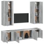 Set di Mobili Porta TV 5 pz Grigio Cemento in Legno Multistrato Set di Mobili Porta TV 5 pz Grigio Cemento in Legno Multistrato