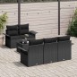vidaXL Set di divani da giardino con 6 pezzi e cuscini in polyrattan nero