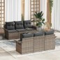 vidaXL Set Giardino 7 Pezzi di con Cuscini Grigi in Rattan Sintetico
