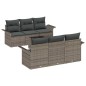 vidaXL Set Giardino 7 Pezzi di con Cuscini Grigi in Rattan Sintetico