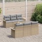 vidaXL Set da giardino 7 pezzi con cuscini beige in rattan sintetico