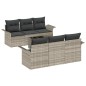 vidaXL Set di Sofà da Giardino 7 Pezzi con Cuscini Grigio Chiaro in Rattan Sintetico