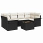 vidaXL Set divani da giardino 7 pezzi con cuscini neri in rattan sintetico
