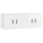 Mobili Porta TV a Parete 2 pz Bianco Lucido 57x34,5x40 cm