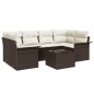 vidaXL Set di divani da giardino 7 pezzi con cuscini in rattan marrone