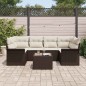 vidaXL Set di divani da giardino 7 pezzi con cuscini in rattan marrone