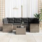 vidaXL Set di divani da giardino 7 pezzi con cuscini grigi in rattan sintetico