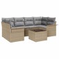 vidaXL Set Divani da Giardino a 7 Pezzi con Cuscini Beige in Polirattan