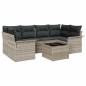 vidaXL Set divano da giardino a 7 pezzi con cuscini grigio chiaro in rattan sintetico