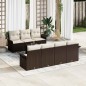 vidaXL Set di Divani da Giardino a 8 Pezzi con Cuscini Marrone in Rattan Sintetico