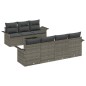 vidaXL Set giardino 8 pezzi con cuscini grigi in rattan sintetico