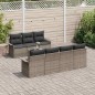 vidaXL Set giardino 8 pezzi con cuscini grigi in rattan sintetico