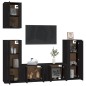 Set di Mobili Porta TV 5 pz Nero in Legno Multistrato Set di Mobili Porta TV 5 pz Nero in Legno Multistrato