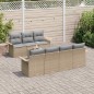 vidaXL Set Divano da Giardino 8 Pezzi con Cuscini Beige in Polyrattan