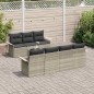 vidaXL Set di divani da giardino da 8 pezzi con cuscini grigio chiaro in polyrattan