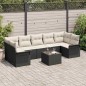 vidaXL Set di divani da giardino , 8 pezzi con cuscini in rattan nero