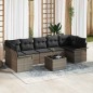 vidaXL Set da giardino di 8 pezzi con cuscini grigi in rattan sintetico