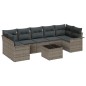 vidaXL Set da giardino di 8 pezzi con cuscini grigi in rattan sintetico