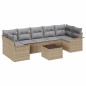 vidaXL Set di divani da giardino da 8 pezzi con cuscini in polirattan beige