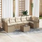 vidaXL Set di divani da giardino 8 pezzi con cuscini, polyrattan beige.