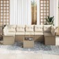 vidaXL Set di divani da giardino 8 pezzi con cuscini, polyrattan beige.