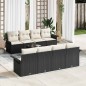 vidaXL Set di divani da giardino 9 pezzi con cuscini in rattan sintetico nero