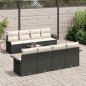 vidaXL Set di divani da giardino 9 pezzi con cuscini in rattan sintetico nero