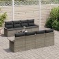 vidaXL Set di divani da giardino 9 pezzi con cuscini grigi in rattan sintetico