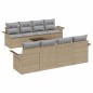 vidaXL Set di divani da giardino da 9 pezzi con cuscini beige in rattan sintetico