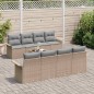 vidaXL Set di divani da giardino da 9 pezzi con cuscini beige in rattan sintetico