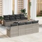 vidaXL Set di divani da giardino 9 pezzi con cuscini grigio chiaro in polirattan