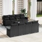 vidaXL Set di divani da giardino a 9 pezzi con cuscini in rattan sintetico nero