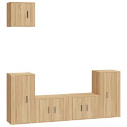 Set di Mobili Porta TV 5 pz Rovere Sonoma in Legno Multistrato