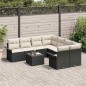 vidaXL Set di divani da giardino a 9 pezzi con cuscini neri in rattan resina